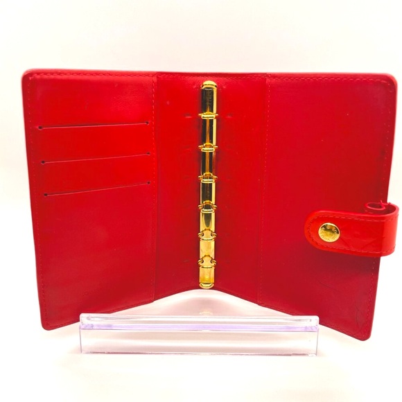 Louis Vuitton 6-ring Small Agenda Cover in Red Vernis - Picture 6 of 14